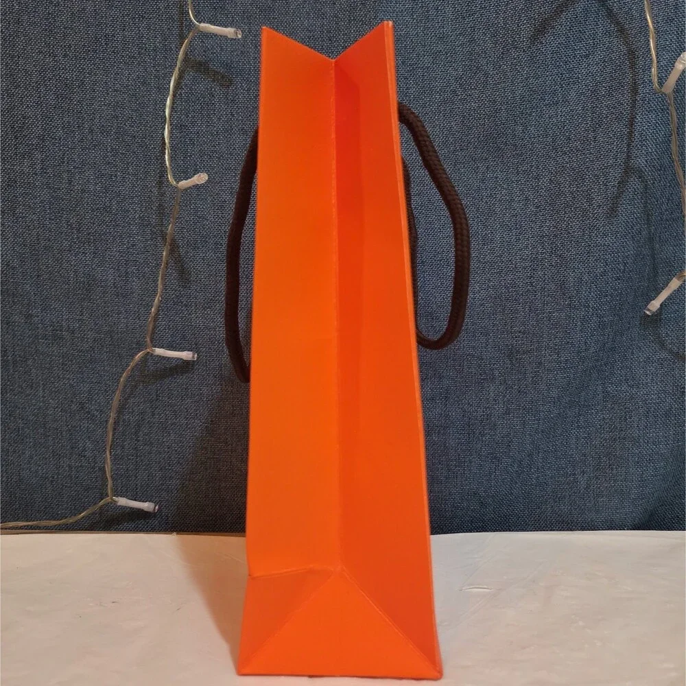 Hermes Small Orange Shopping Bag Authentic Paper Gift Tote Luxury Decor